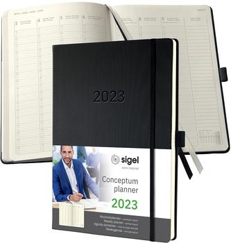 sigel Buchkalender C2318 Conceptum Hardcover schwarz A4+ 2023