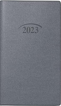 Brunnen Taschenkalender 751 8,7x15,3cm Kunststoff silber 2023 (1075128923)