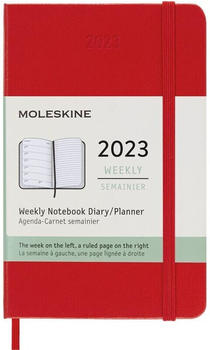 Moleskine 12 Monate Wochen Notizkalender A6 Hard Cover 2023 scharlachrot