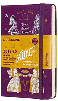 Moleskine 18 Monate Wochen-Notizkalender 2019/2020 Hardcover Pocket Alice im Wunderland