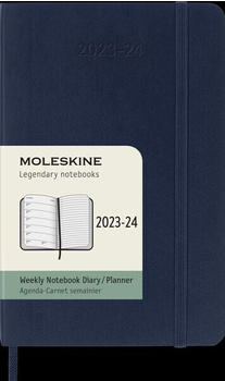 Moleskine 18 Monate Wochen Notizkalender 2023/2024 A6 Rechts Linierte Seite Softcover Saphir