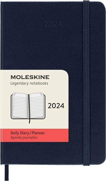 Moleskine Tageskalender 2024 Klassik Pocket Hardcover Saphir