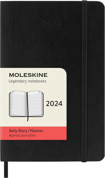 Moleskine Tageskalender 2024 Klassik Pocket Softcover Schwarz