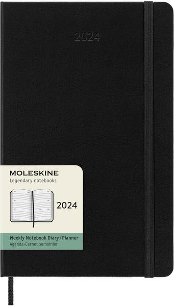 Moleskine Wochenkalender 2024 Klassik horizontal Large Hardcover Schwarz