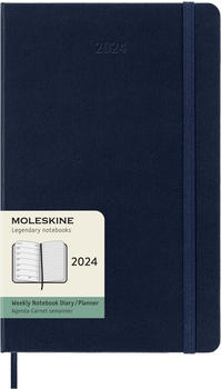 Moleskine Wochen-Notizkalender 2024 Klassik Large Hardcover Saphir