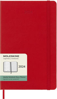 Moleskine Wochen-Notizkalender 2024 Klassik Large Hardcover Scharlachrot