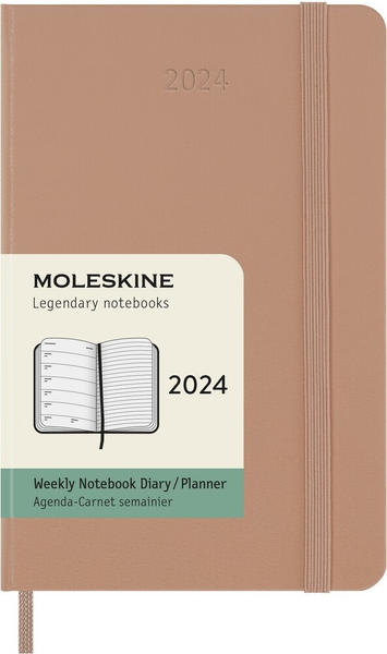 Moleskine Wochen-Notizkalender 2024 Klassik Pocket Hardcover Sandfarben