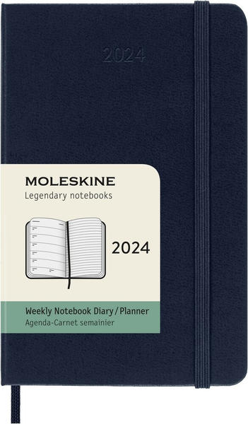 Moleskine Wochen-Notizkalender 2024 Klassik Pocket Hardcover Saphir