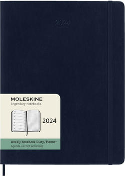 Moleskine Wochen-Notizkalender 2024 Klassik XL Softcover Saphir