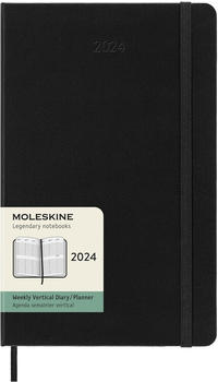 Moleskine Wochenkalender 2024 Klassik vertikal Large Hardcover Schwarz