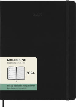Moleskine Wochen-Notizkalender 2024 Klassik XL Hardcover Schwarz