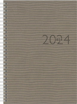 Rido Buchkalender 23036 16,8x24cm Kunstleder grau 2024 (7023036804)