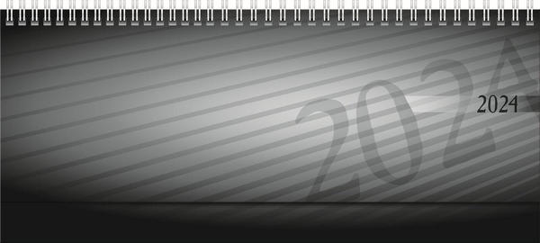 Rido Schreibtischquerkalender Septant 30,5x10,5cm PP schwarz 2024 (7036102904)