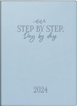 Rido Taschenkalender 10x14cm Kunstleder Trend Step by Step eisblau 2024 (7018504034)