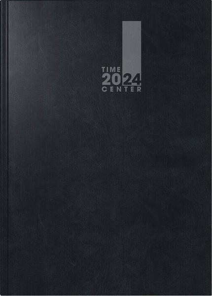 Brunnen Buchkalender 2024 1 Monat/2 Seiten 14,8x21cm A5 Baladek-Einband schwarz (1072621904)