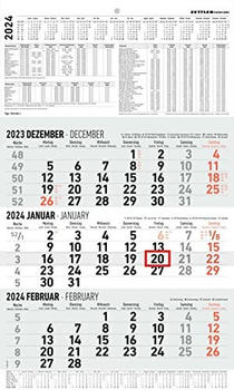 Zettler 3-Monatskalender 30x48cm 2024 (602371)