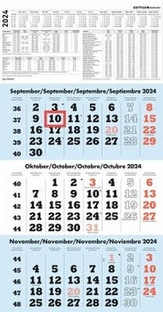 Zettler Dreimonatskalender 958 blau 2024 29,7x57cm (609997)
