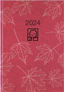 Zettler Taschenkalender 610 2024 10,2x14,2cm 1 Tag/1 Seite weinrot (602115)
