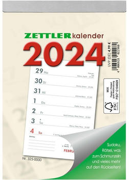 Zettler Wochenabreißkalender 325 10,5x14,6cm 2024 (609929)