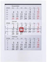 2027 G&Uuml;SS 3-Monats-Tischaufstellkalender Kunststoff wei&szlig;
