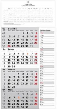Güss 4-Monatskalender 30x53cm 2-farbig Kalendarium 2024 (55950)