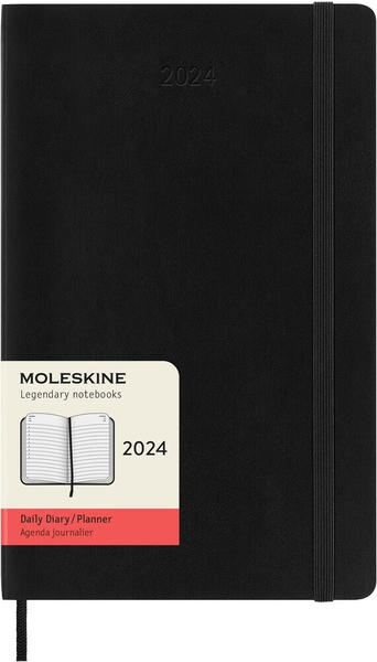Moleskine Tageskalender 2024 Klassik Large Softcover Schwarz