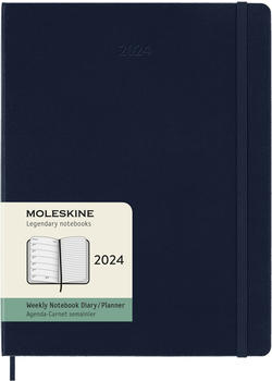 Moleskine Wochen-Notizkalender 2024 Klassik XL Hardcover Saphir
