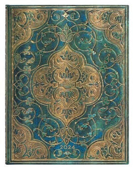 Paperblanks 12-Monatskalender 2024 Chroniken in Türkis Ultra Vertikal
