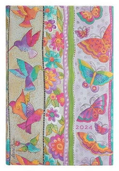 Paperblanks 12-Monatskalender 2024 Kolibri und Schmetterlinge Mini Horizontal