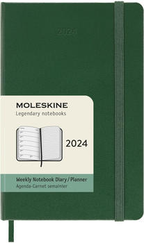 Moleskine Wochen-Notizkalender 2024 Klassik Pocket Hardcover Myrtengrün