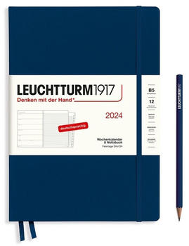 Leuchtturm1917 Kalender & Notizbuch 2024 Composition B5 Hardcover Marine liniert (367753)