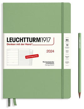Leuchtturm1917 Kalender & Notizbuch 2024 Composition B5 Hardcover Salbei liniert (367759)