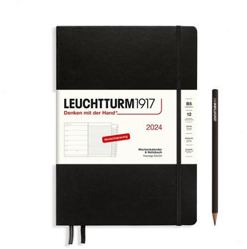 Leuchtturm1917 Kalender & Notizbuch 2024 Composition B5 Hardcover Schwarz liniert (367763)