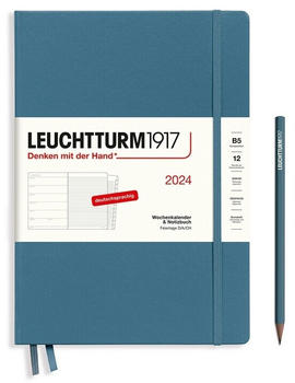 Leuchtturm1917 Kalender & Notizbuch 2024 Composition B5 Hardcover Stone Blue liniert (367761)
