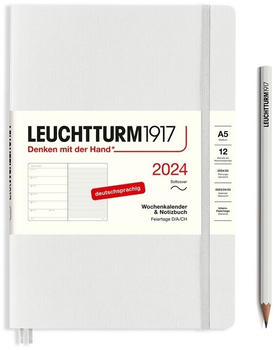 Leuchtturm1917 Kalender & Notizbuch 2024 Medium A5 Softcover Light Grey liniert (367769)