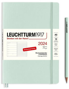 Leuchtturm1917 Kalender & Notizbuch 2024 Medium A5 Softcover Mint Green liniert (367775)