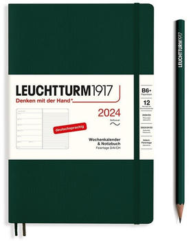 Leuchtturm1917 Kalender & Notizbuch 2024 Paperback B6+ Softcover Forest Green liniert (367805)