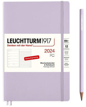 Leuchtturm1917 Kalender & Notizbuch 2024 Paperback B6+ Softcover Lilac liniert (367807)