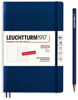Leuchtturm1917 Kalender & Notizbuch 2024 Paperback B6+ Softcover Marine liniert (367809)