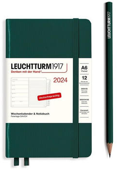 Leuchtturm1917 Kalender & Notizbuch 2024 Pocket A6 Hardcover Forest Green liniert (367727)