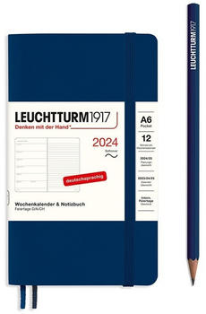Leuchtturm1917 Kalender & Notizbuch 2024 Pocket A6 Softcover Marine liniert (367793)