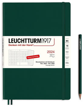 Leuchtturm1917 Monatsplaner & Notizbuch Composition B5 2024 Softcover Forest Green (367560)