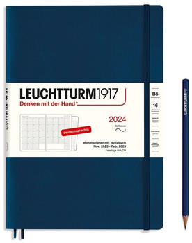 Leuchtturm1917 Monatsplaner & Notizbuch Composition B5 2024 Softcover Marine (367564)