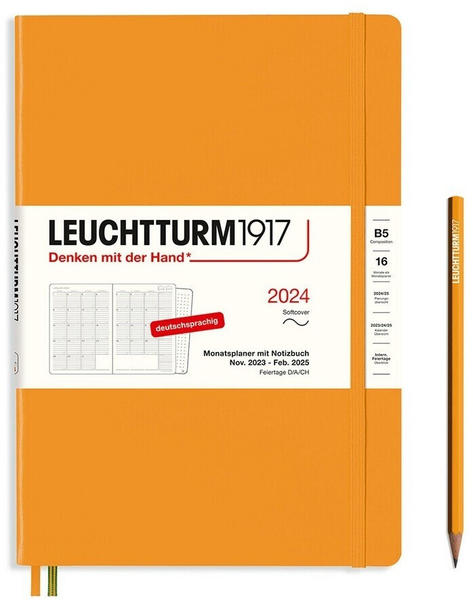 Leuchtturm1917 Monatsplaner & Notizbuch Composition B5 2024 Softcover Rising Sun (367568)