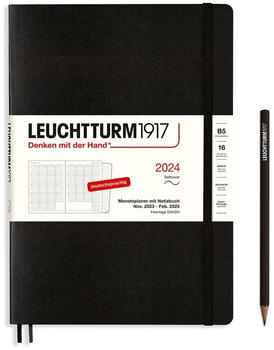 Leuchtturm1917 Monatsplaner & Notizbuch Composition B5 2024 Softcover Schwarz (367570)