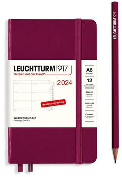 Leuchtturm1917 Pocket 2024 A6 Hardcover Port Red (367629)