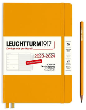 Leuchtturm1917 18 Monatskalender & Notizbuch 2024 Medium A5 Hardcover Rising Sun liniert (367687)