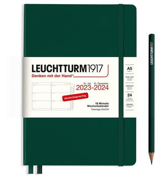 Leuchtturm1917 18 Monatskalender 2024 Medium A5 Hardcover Forest Green (367593)