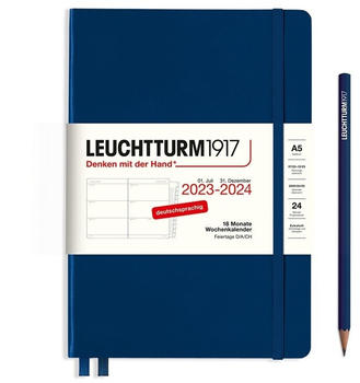 Leuchtturm1917 18 Monatskalender 2024 Medium A5 Hardcover Marine (367597)