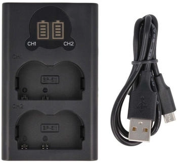Akku-King 2-Fach Ladestation kompatibel mit Canon BP-511 BP-511A - mit LCD Display USB-Anschluss/DL-Serie 8.4V
